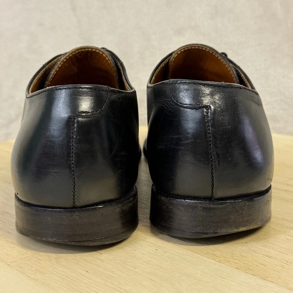 Cole Haan Mens Black Leather Cap Toe Brogue Derby Shoes Made in USA PM650 8C